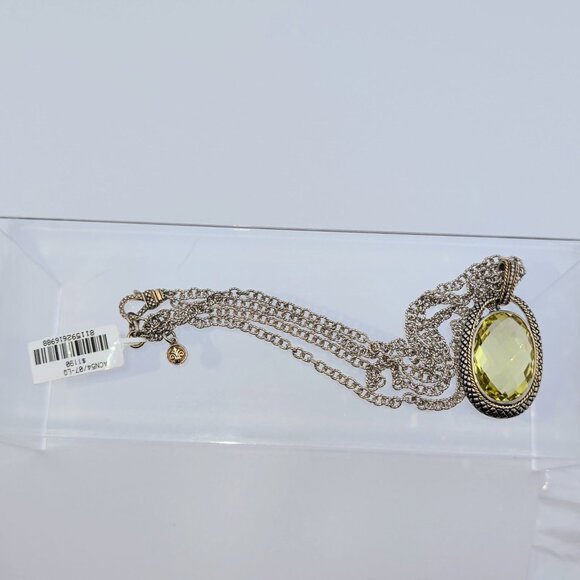 NWT Andrea Candela Ibiza Sterling Silver18K Necklace W/ Yellow Quartz Pendant - Picture 7 of 11